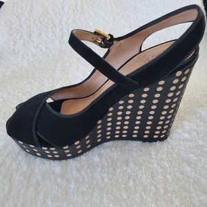 New! Never Worn, Size 7, Tory Burch Polka Dot Wedges,